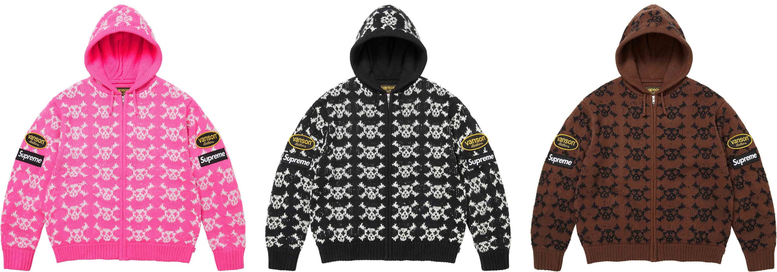 Supreme®/Vanson Leathers® Skull Zip Up Hooded Sweater view 9